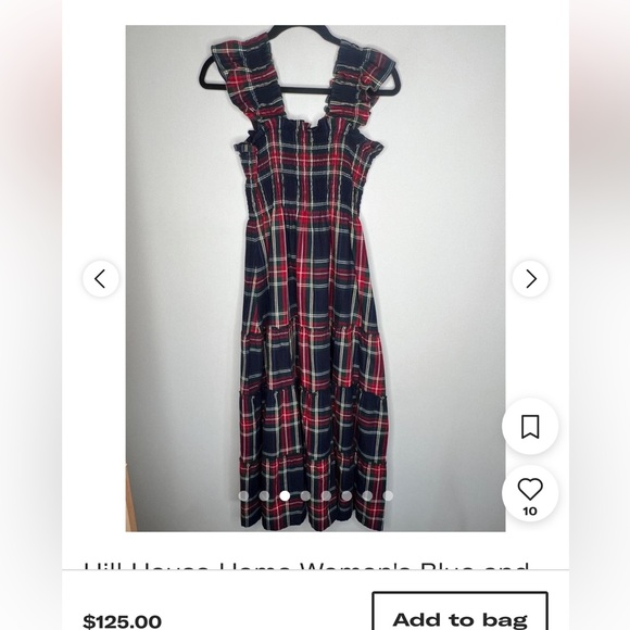 Hill House The Ellie Navy Tartan Plaid Nap Dress - Picture 3 of 7